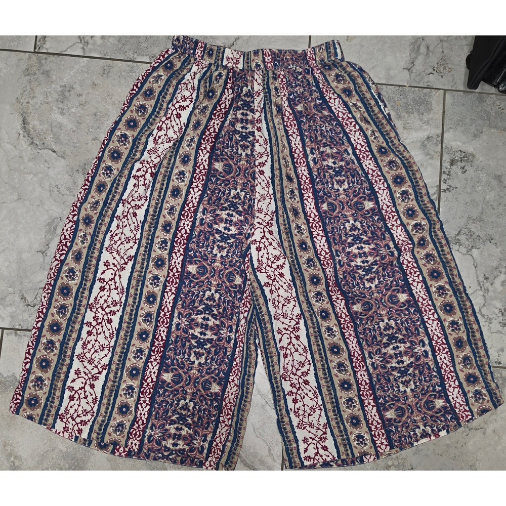 Abercrombie & Fitch Wide Leg Boho Paisley Floral Culottes Pants‎ Sz Med